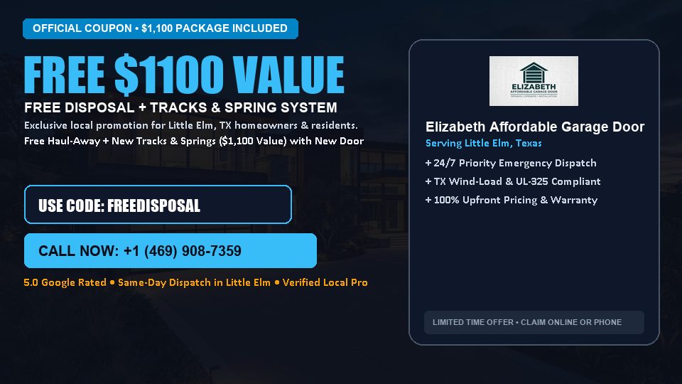 Elizabeth Affordable Garage Door FREE Haul-Away & Heavy-Duty Tracks with New Door in Little Elm, TX